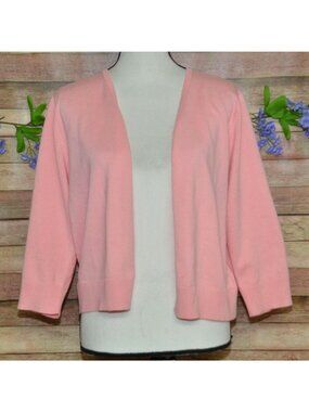 Urban CoCo Women's XL Open Front Lightweight Knit Crop Cardigan Pink Coquette